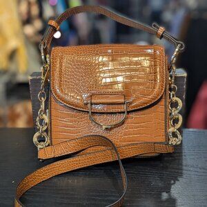 Topshop Embossed Tortoiseshell Chain Strap Purse